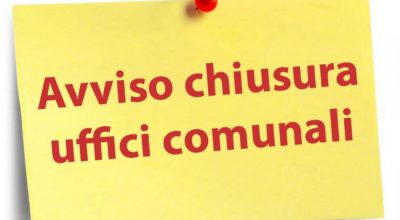 AVVISO AL PUBBLICO RELATIVO ALLA CHIUSURA POMERIDIANA DEGLI UFFICI COMUNALI – 2 Novembre 2023