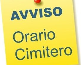 Orario di apertura locale Cimitero – periodo invernale